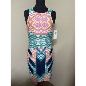 J. Cooper Sheath Tank Dress Geometric Pattern Size M NWT